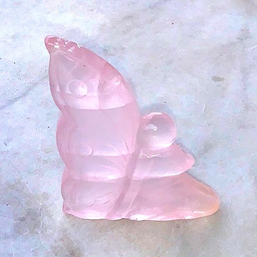 FAIRY ROSE QUARTZ CRYSTAL CARVED GEMSTONE NEW HEALING STONE UNCONDITIONAL LOVE
